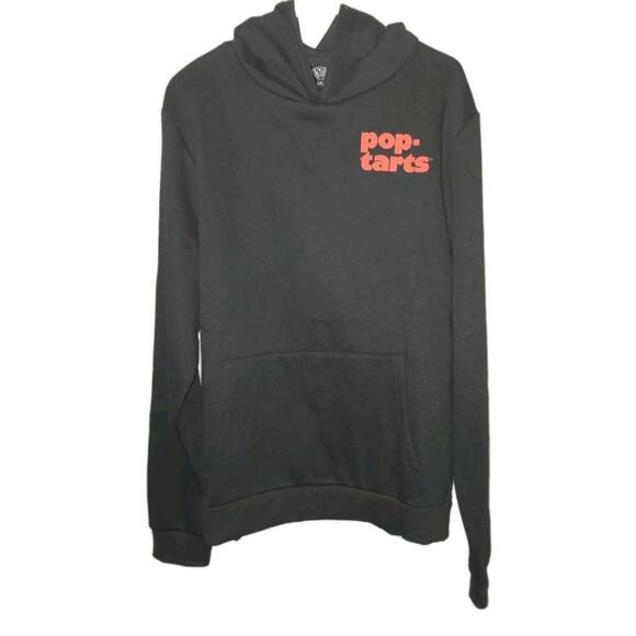 KELLOGGS POP TARTS TOASTED TO PERFECTION BLACK HOODIE SZ MEDIUM NWT DUAL SIDED - Picture 2 of 5